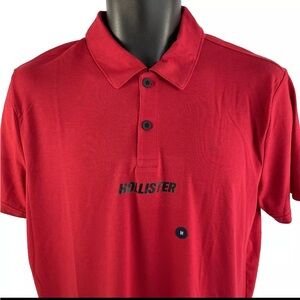New Mens Hollister Sport Knit Short Sleeve Polo Shirt Sz M NWOT Red
